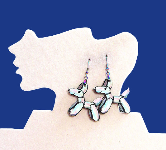 Dog Balloon Shaped Sublimated Earrings 1.5 inch