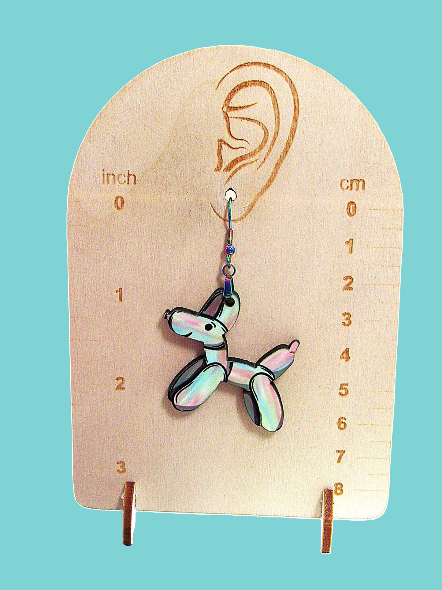 Dog Balloon Shaped Sublimated Earrings 1.5 inch