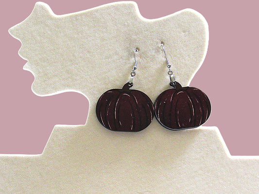 Pumpkin Shaped Sublimated Earrings 1.5 inch