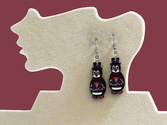 Penguin Shaped Sublimated Earrings