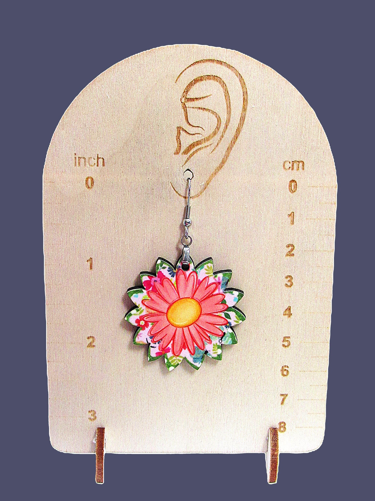 Sunflower Shaped Sublimated Earrings