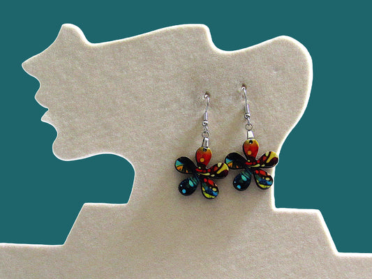 1 inch Hippie Flower Shaped Sublimated Earrings MDF