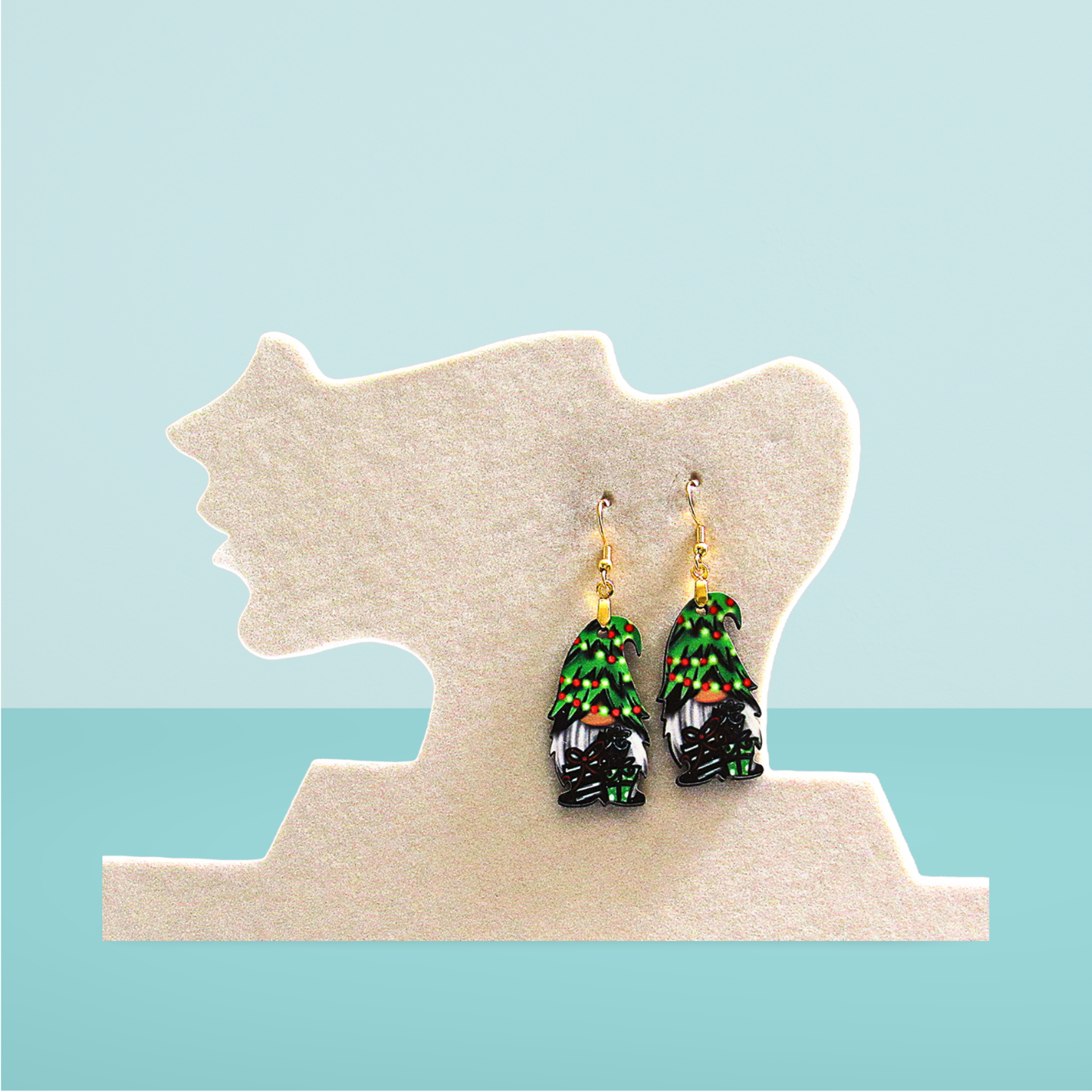 Gnome Shaped Sublimated Earring