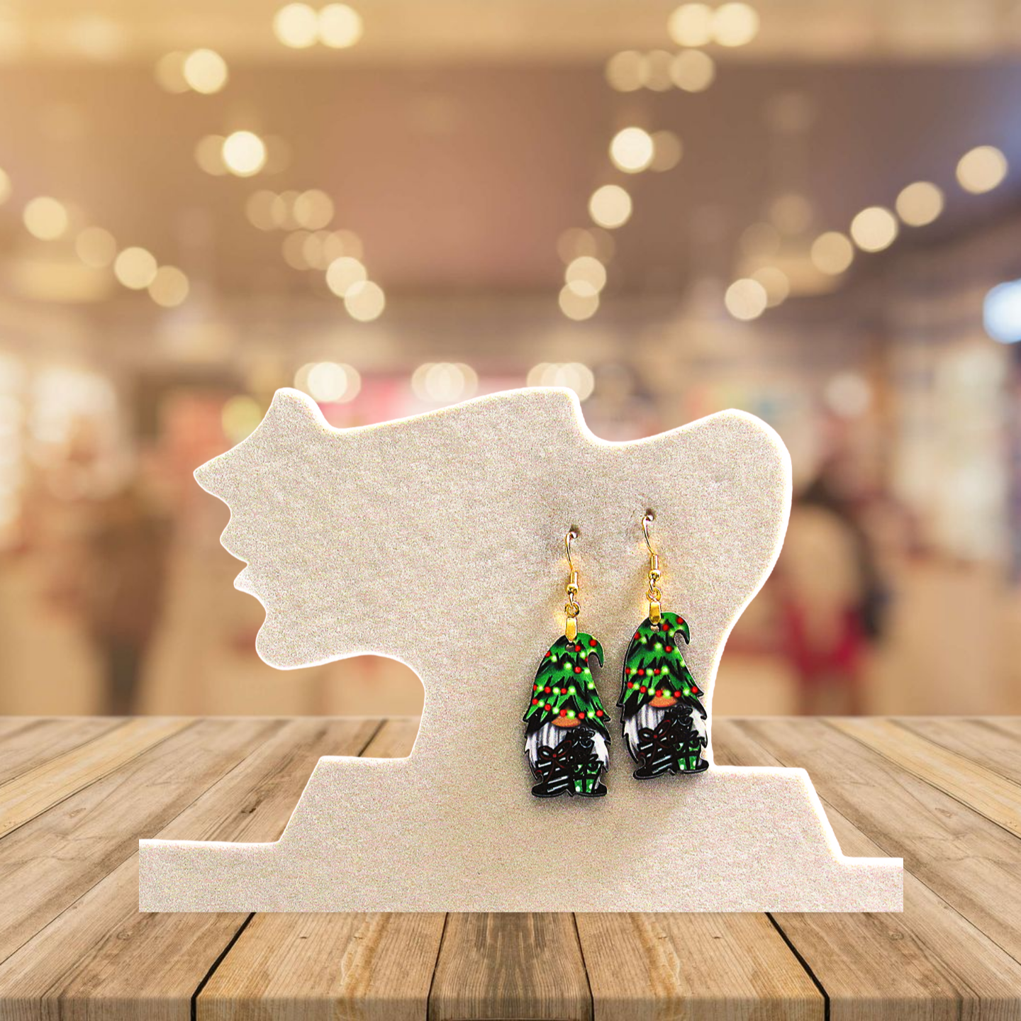 Gnome Shaped Sublimated Earring