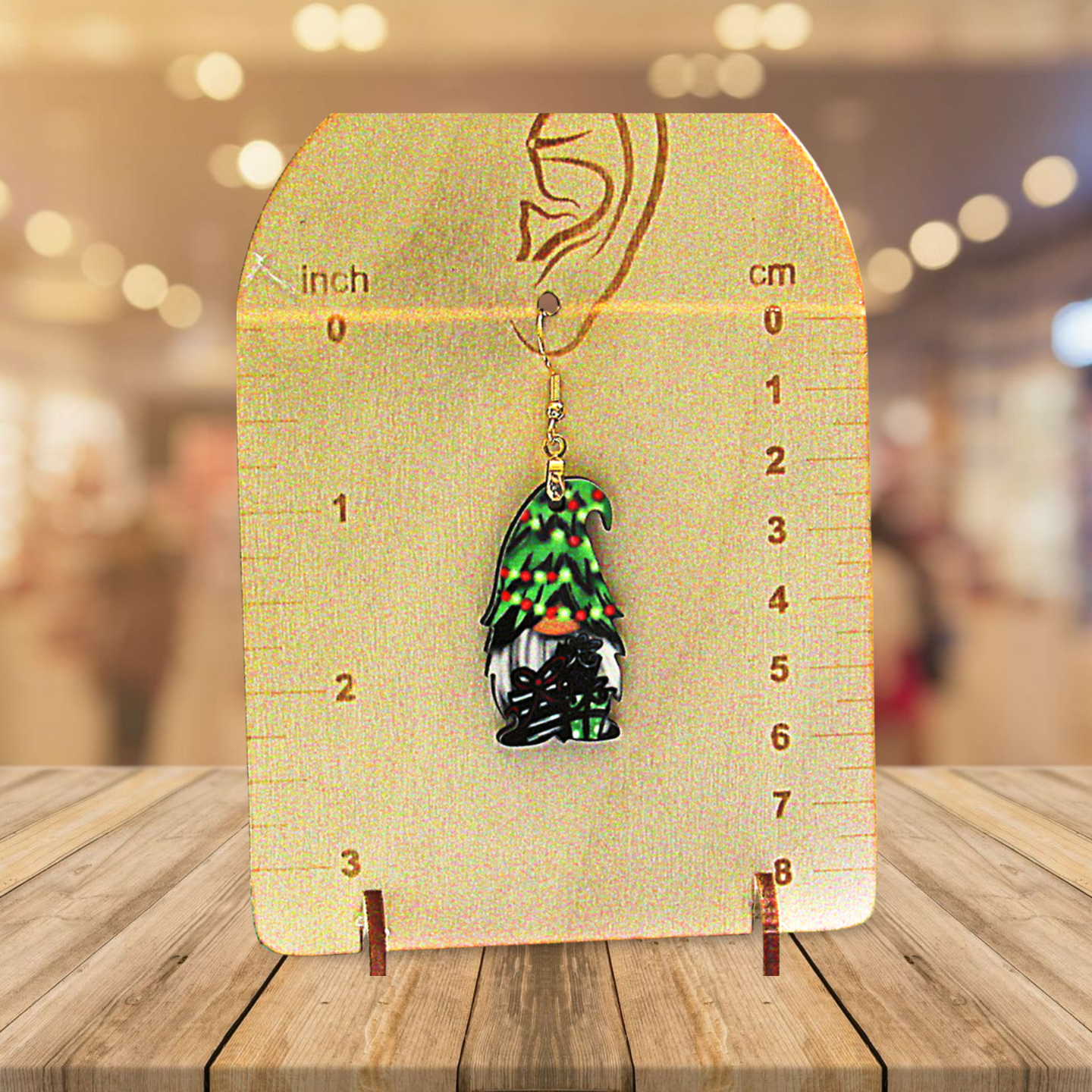 Gnome Shaped Sublimated Earring