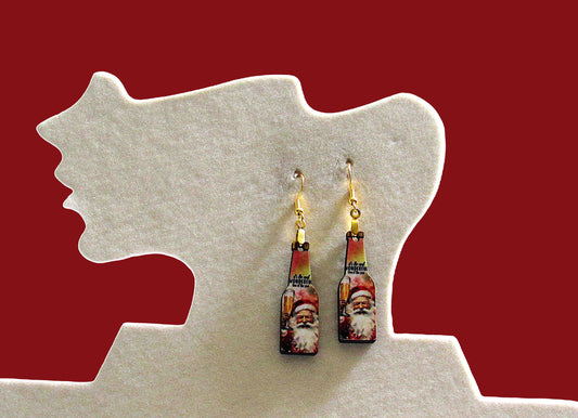 Beer Bottle Shaped Sublimated Earrings