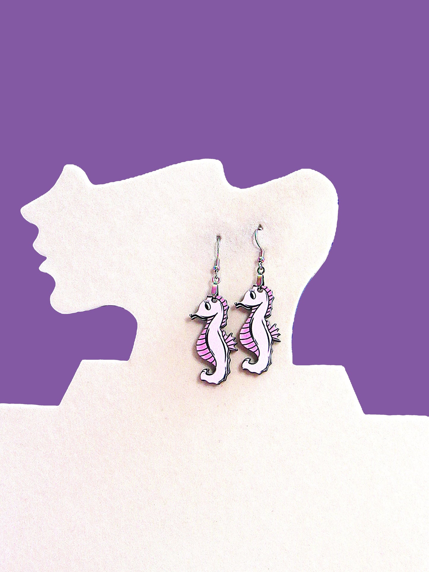 Seahorse Shaped Sublimated Earrings
