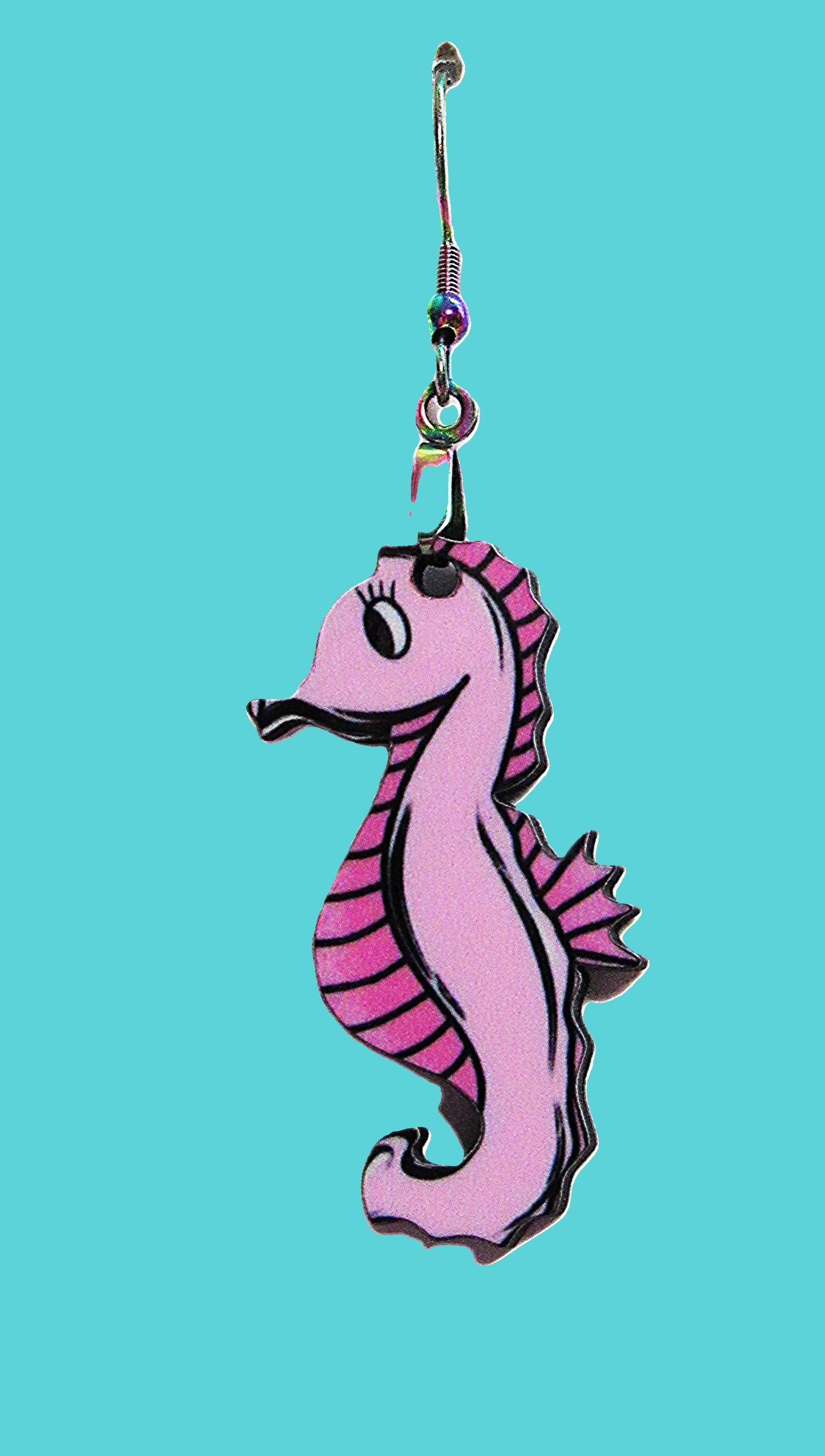 Seahorse Shaped Sublimated Earrings