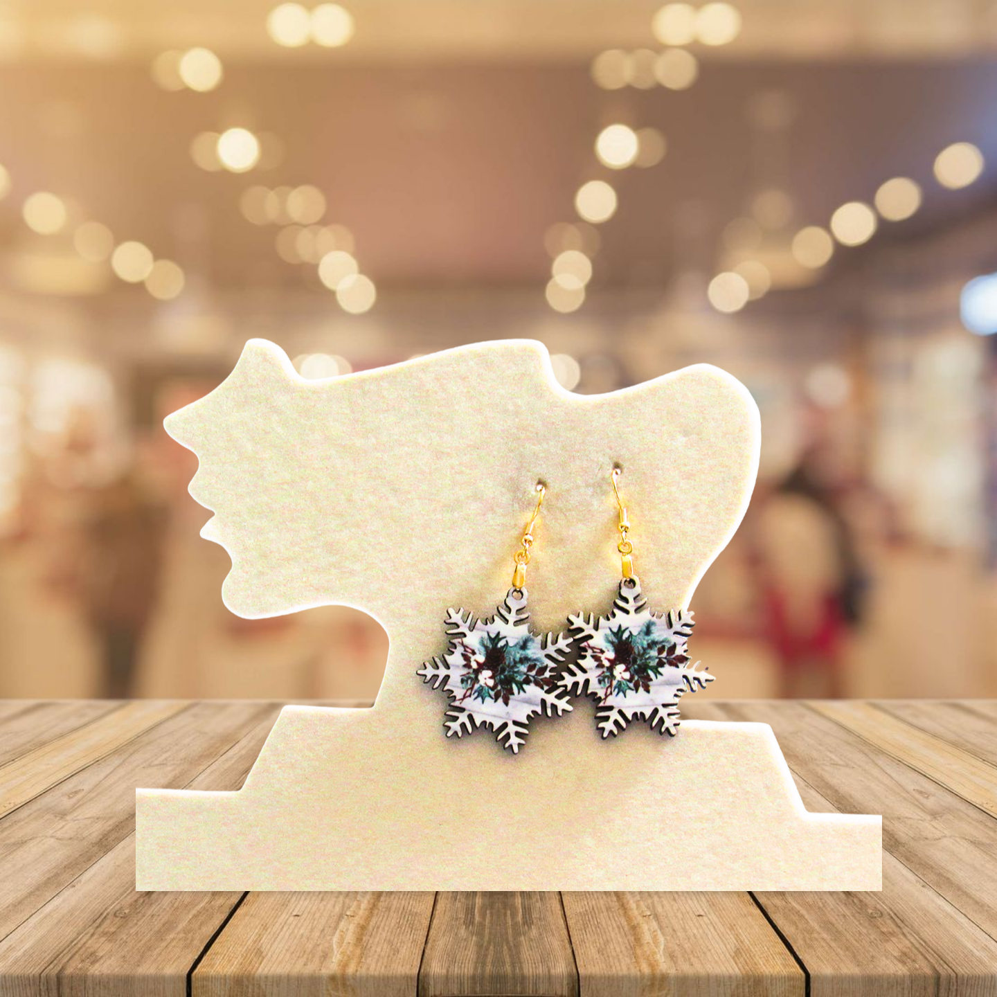 Snowflake Shaped Sublimated Earring