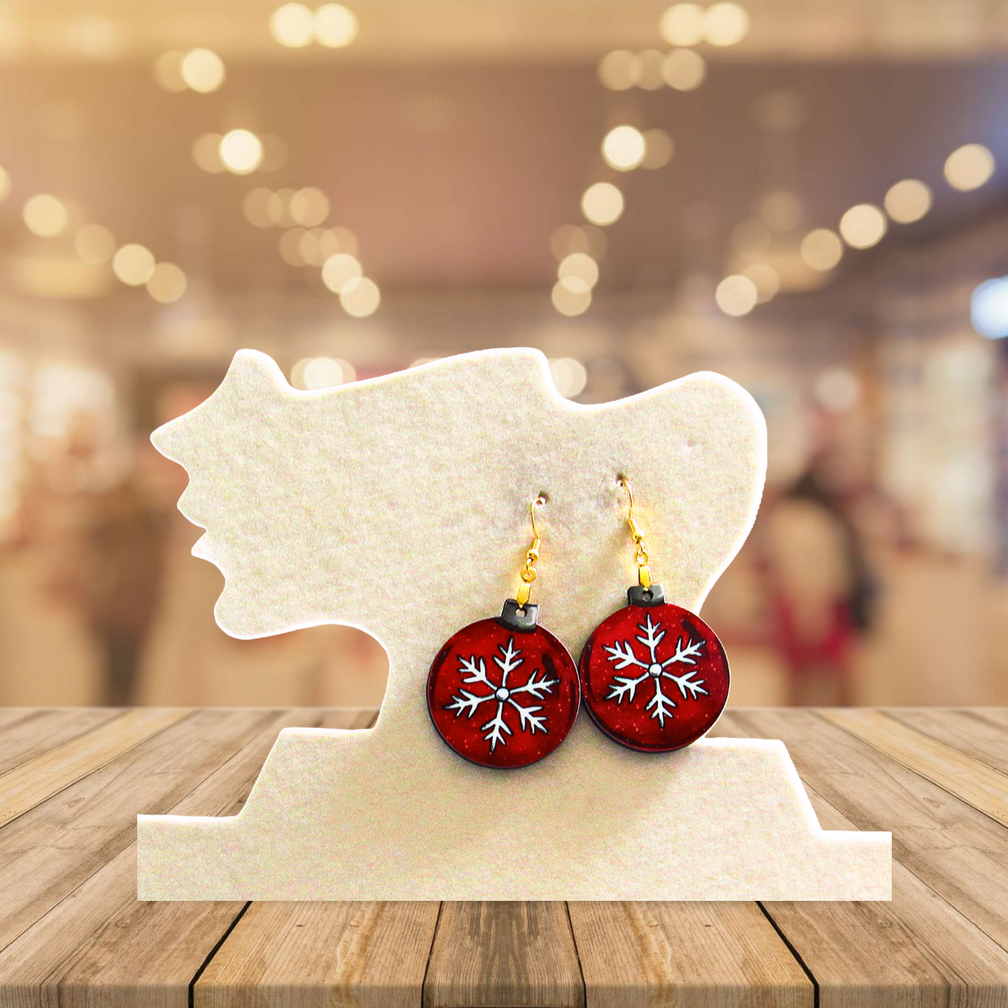 Ornament Shaped Sublimated Earrings