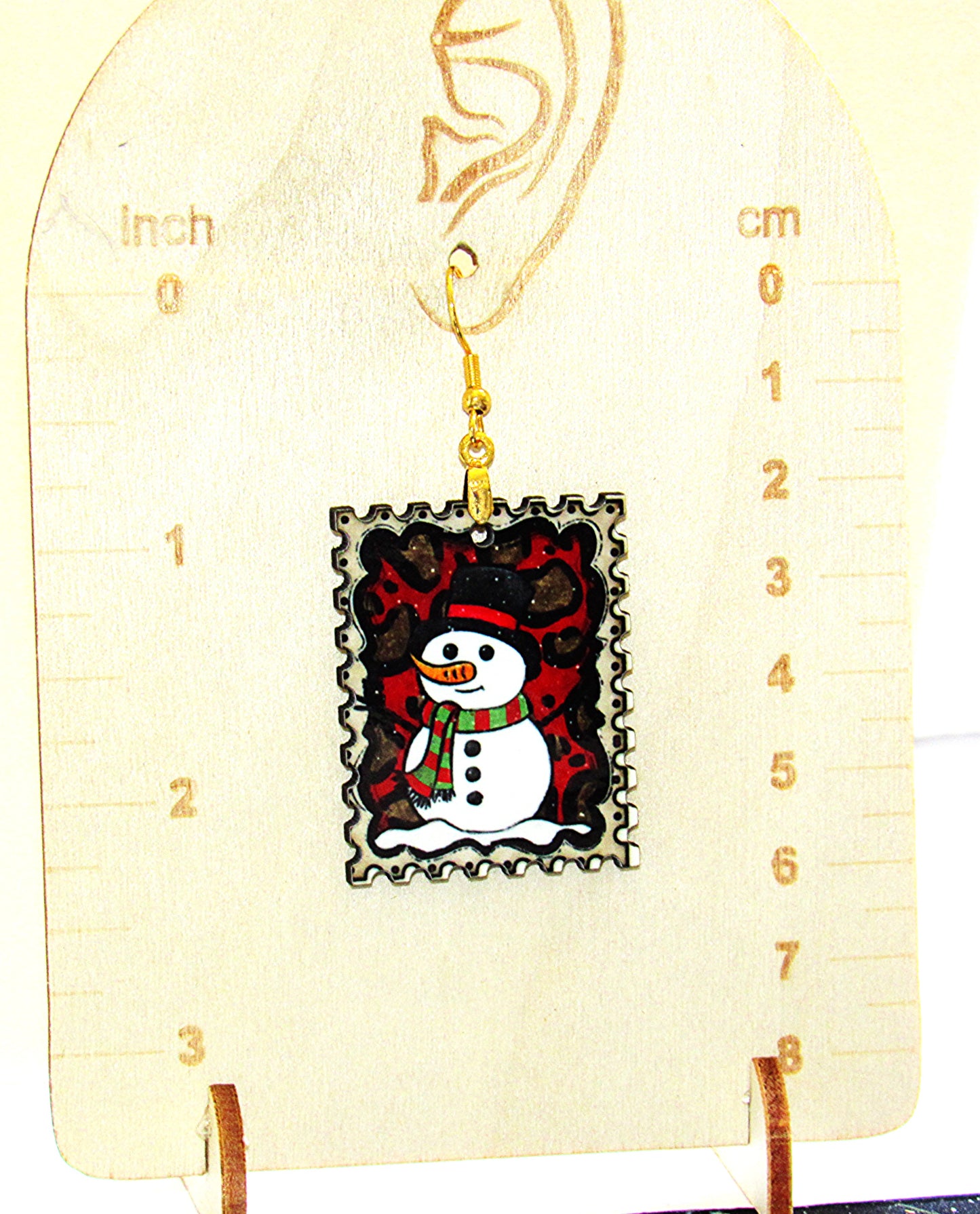 Stamp Shaped Sublimated Earring 1.5 inches