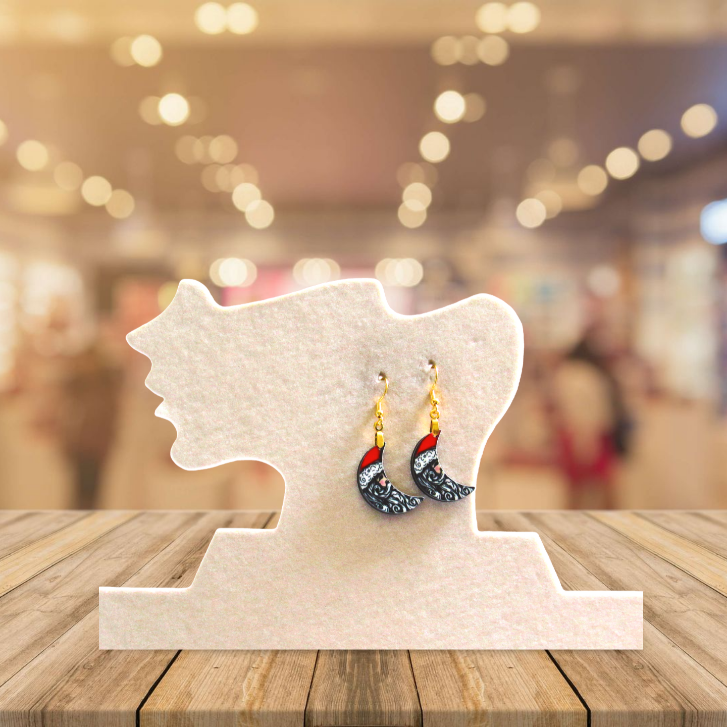 Moon Shaped Sublimated Earrings 1 inch