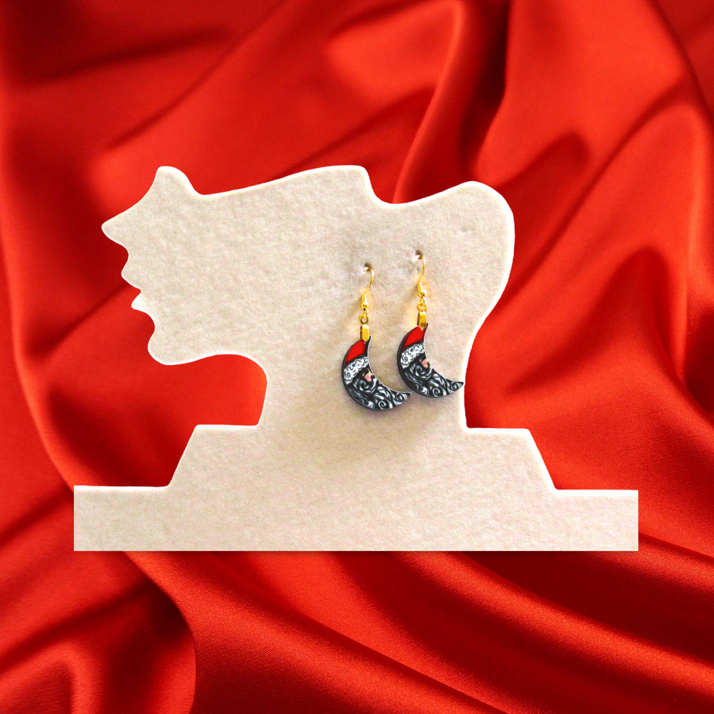 Moon Shaped Sublimated Earrings 1 inch