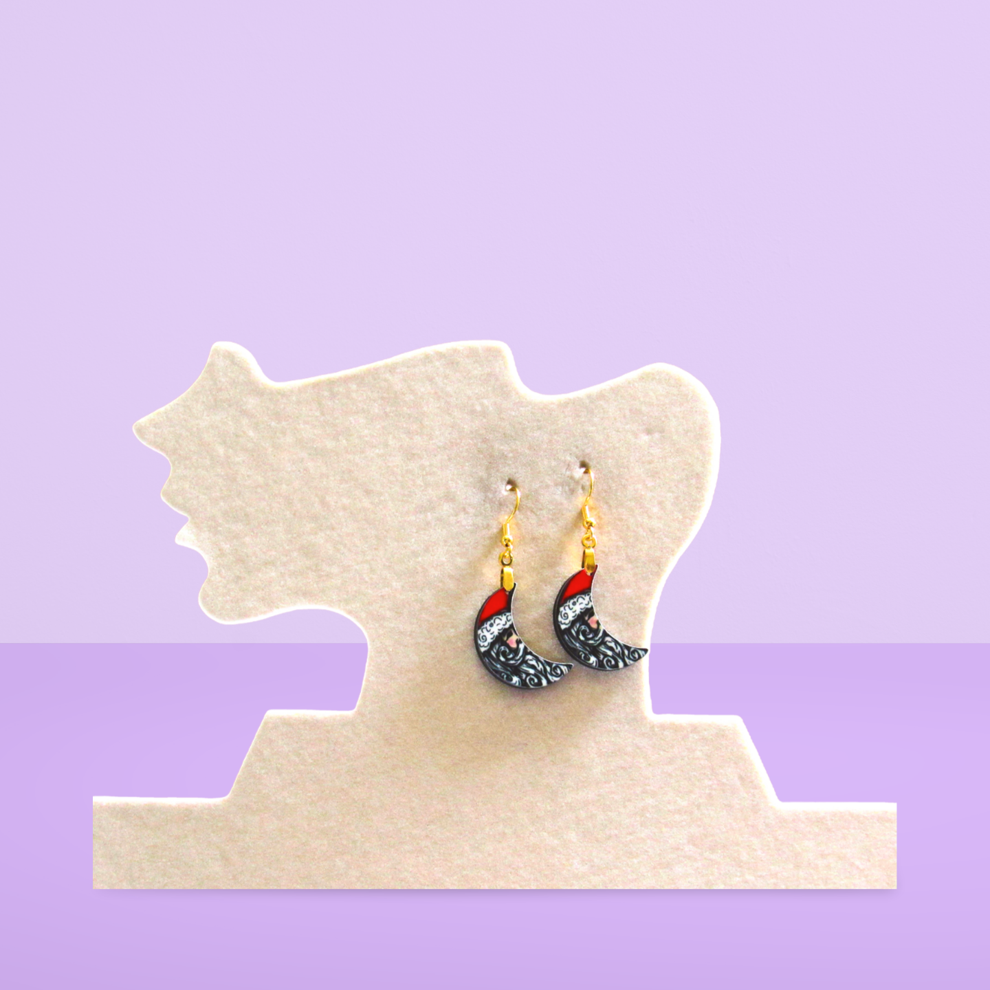 Moon Shaped Sublimated Earrings 1 inch