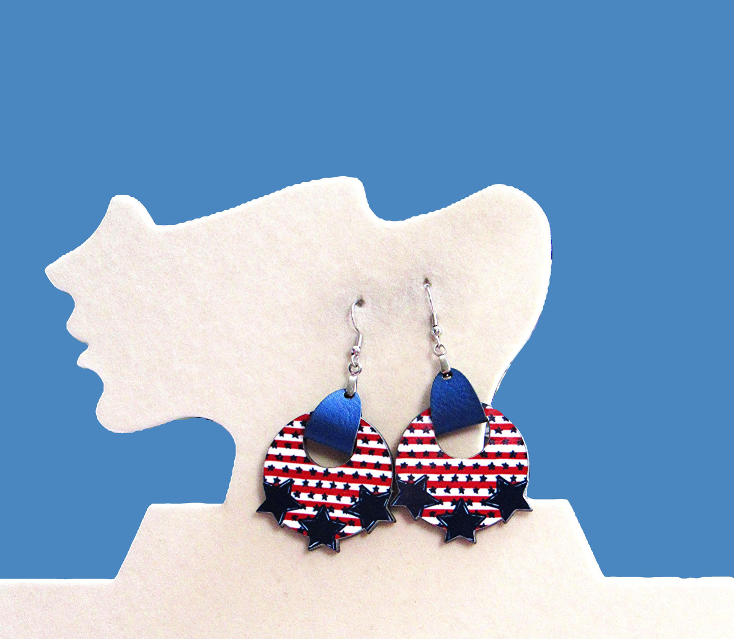 Boho Round Star Shaped Sublimated Earrings 1.5 inch