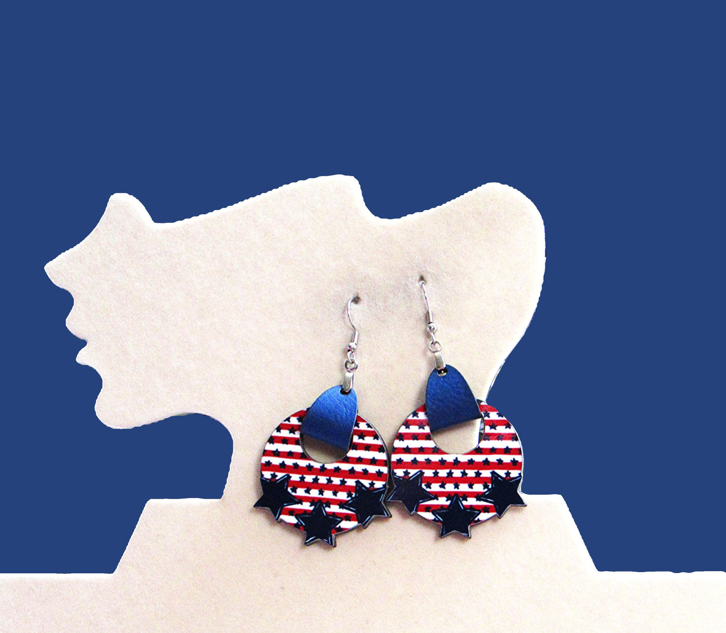 Boho Round Star Shaped Sublimated Earrings 1.5 inch