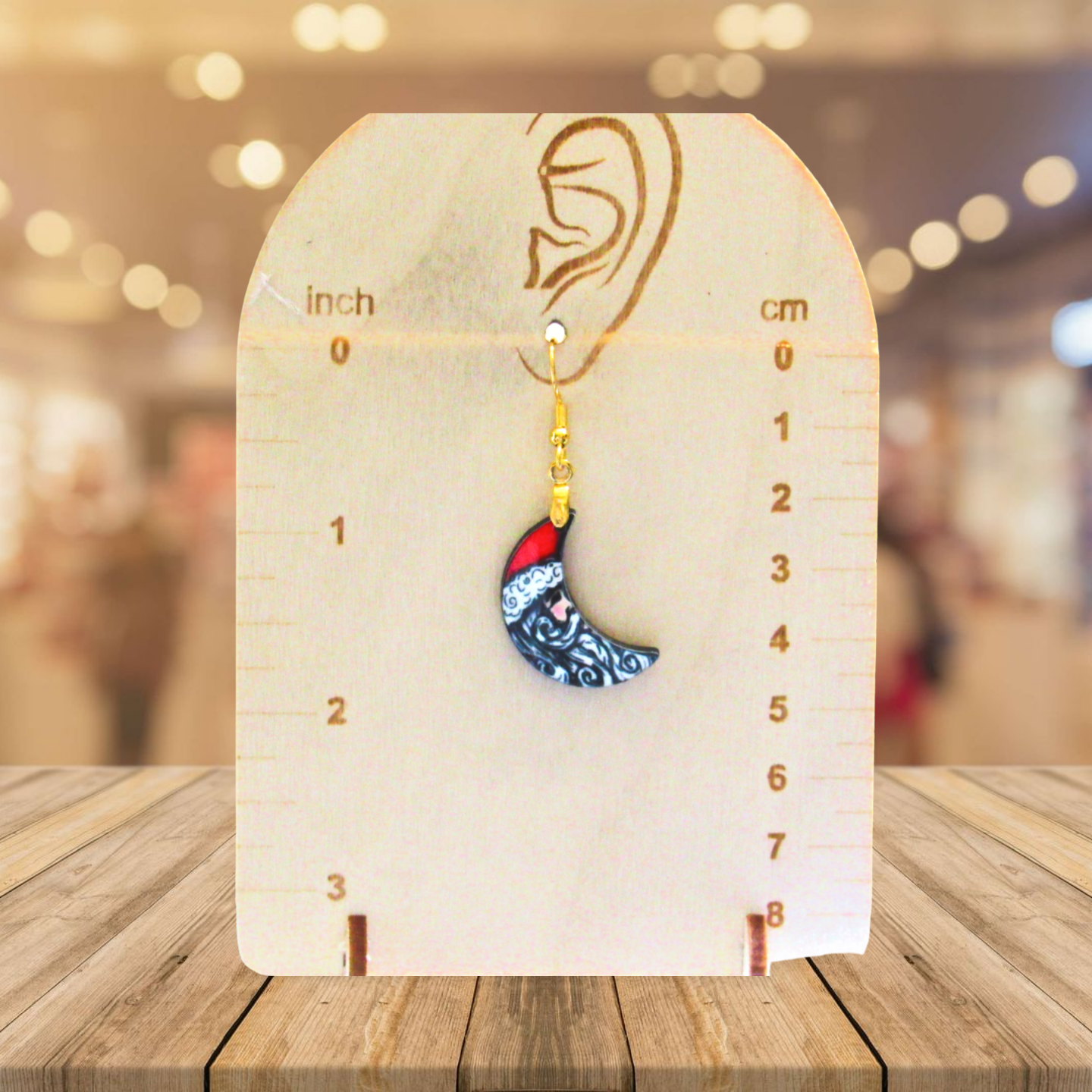 Moon Shaped Sublimated Earrings 1 inch