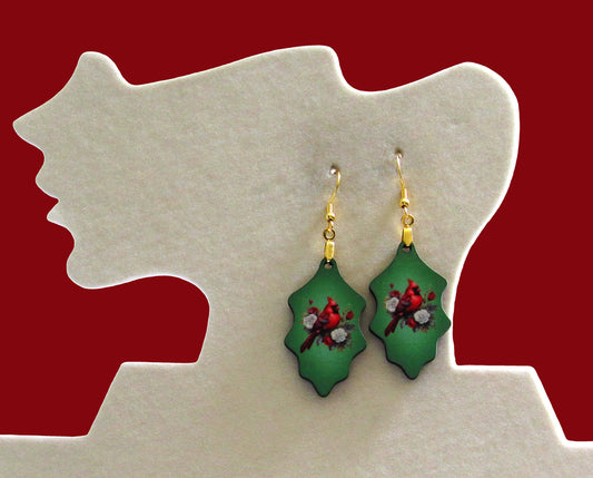 Holly Leaf Shaped Sublimated Earring
