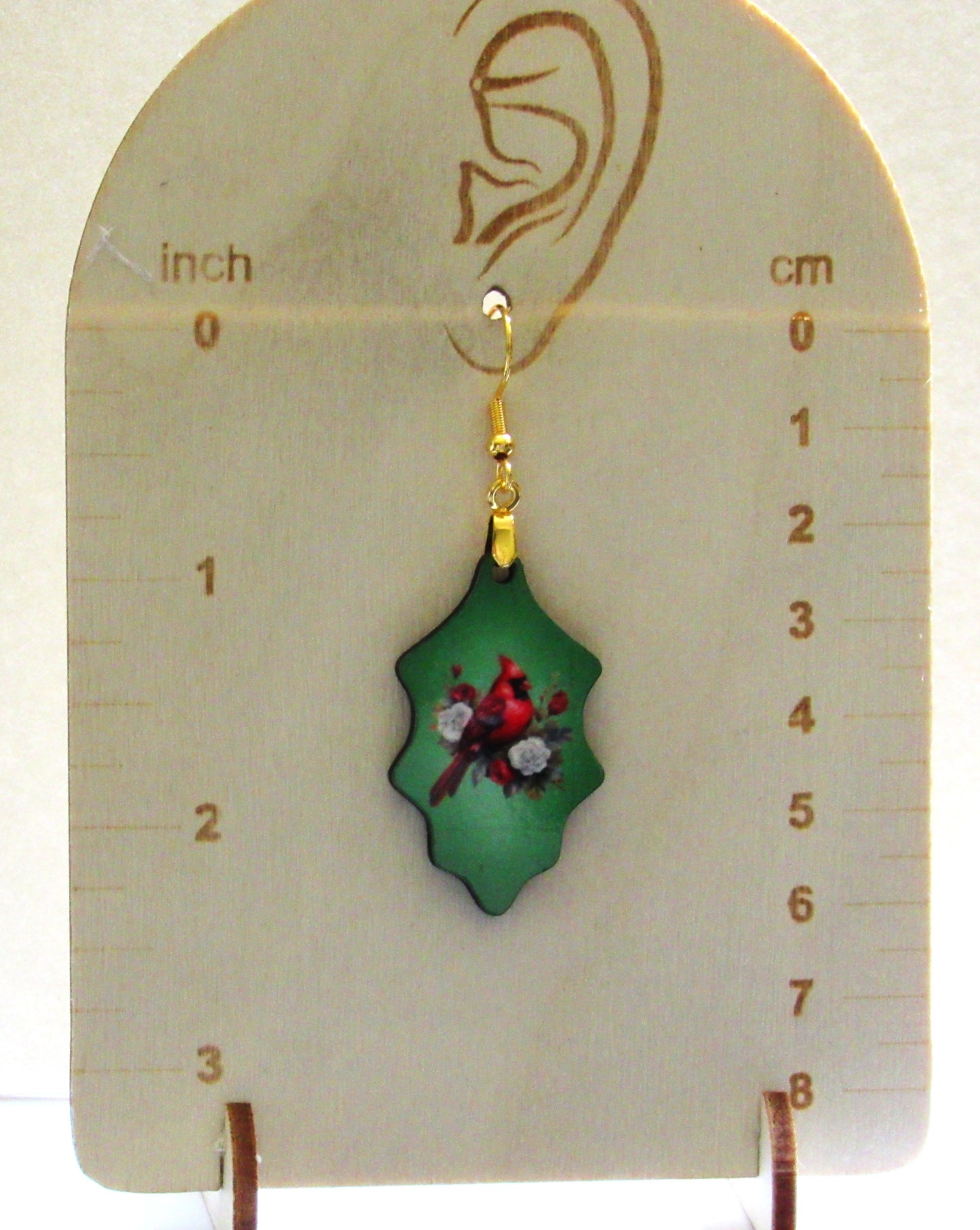 Holly Leaf Shaped Sublimated Earring