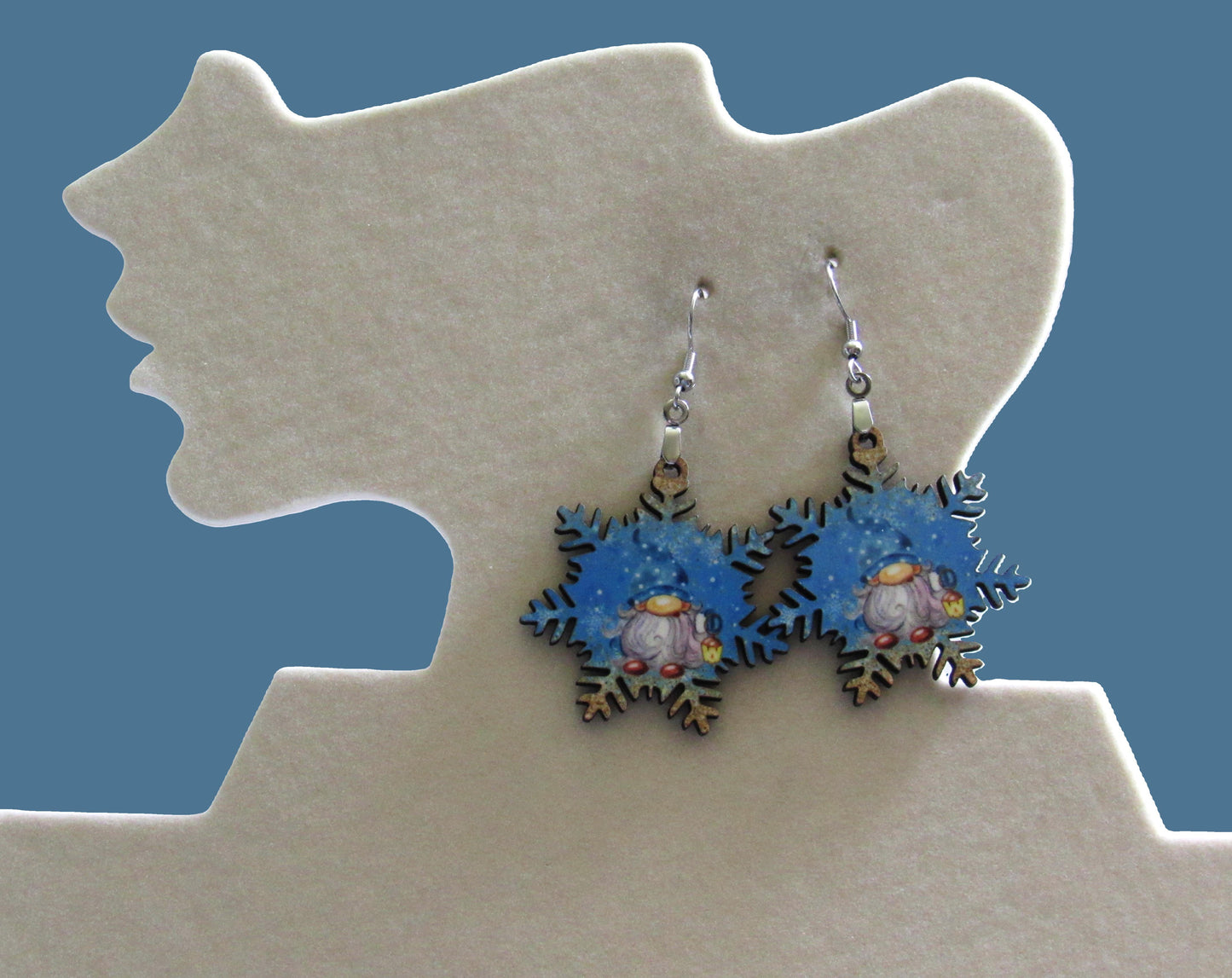 Snowflake Shaped Sublimated Earring 1.5 inch