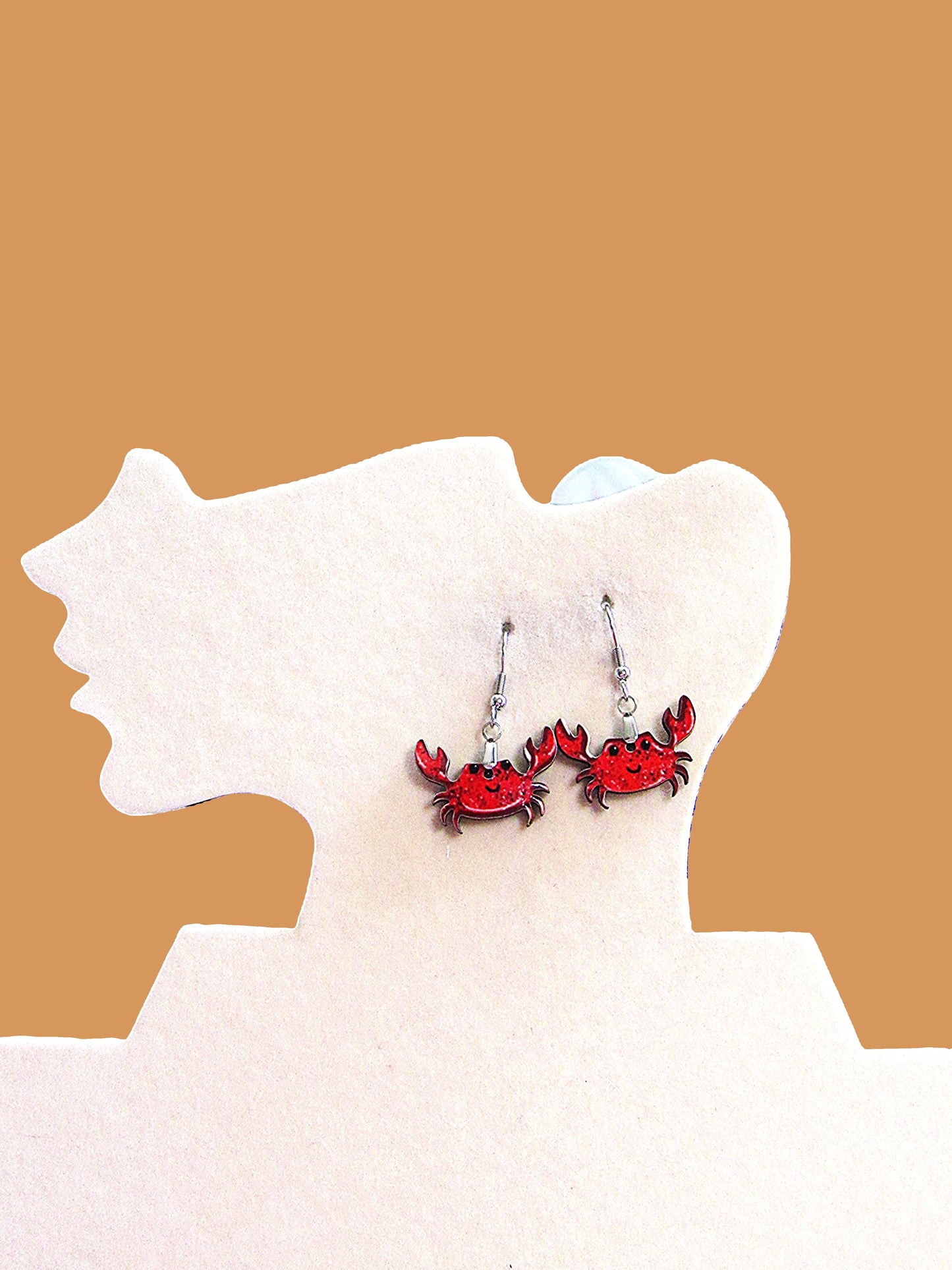 Crab Shaped Sublimated Earrings 1 inch