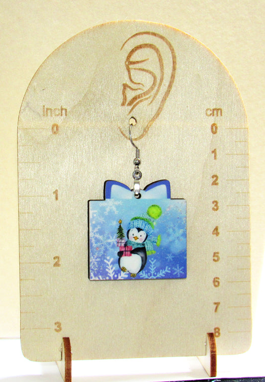 Gift Shaped Sublimated Earrings