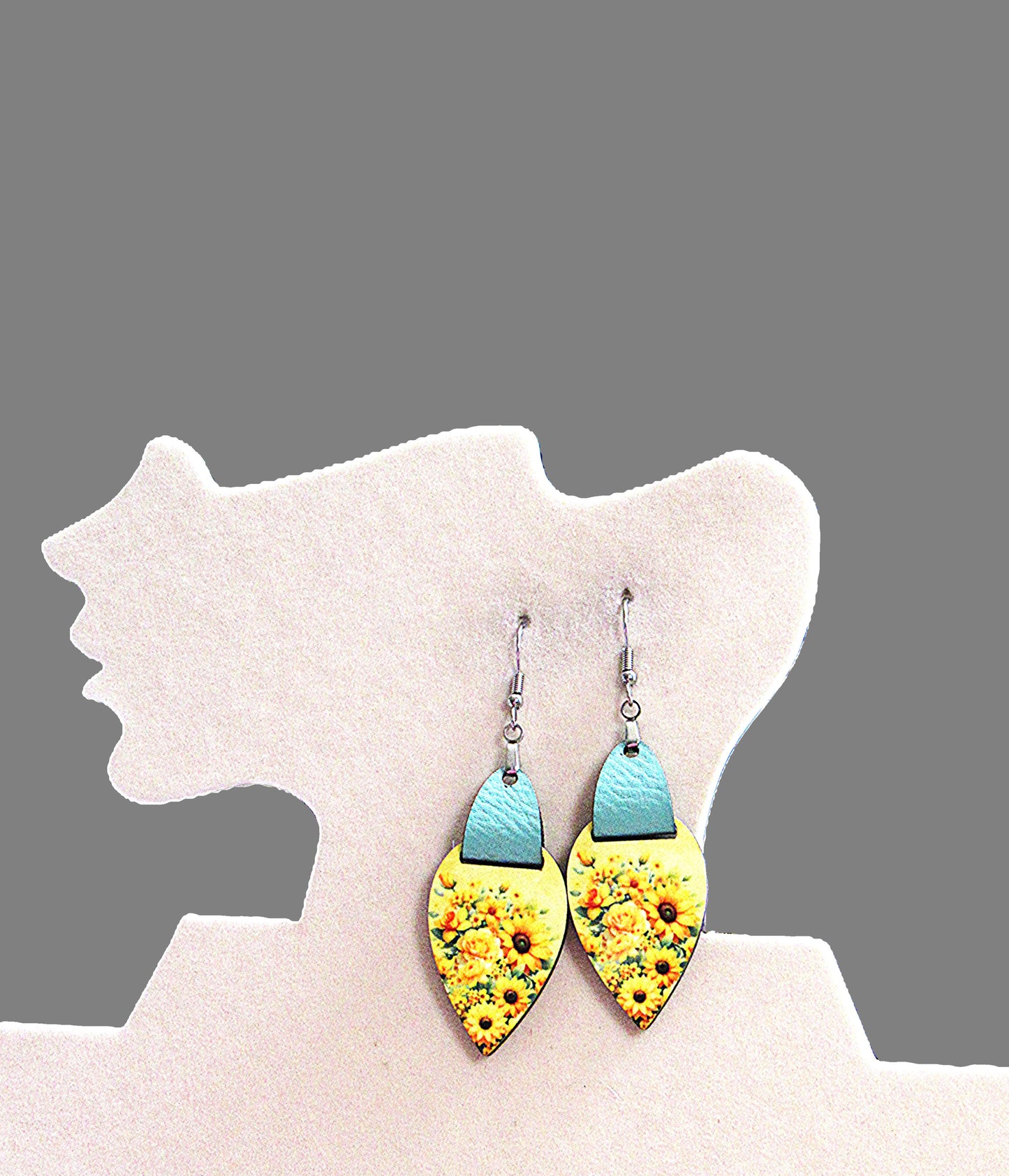 Reverse Teardrop Shaped Sublimated Earrings