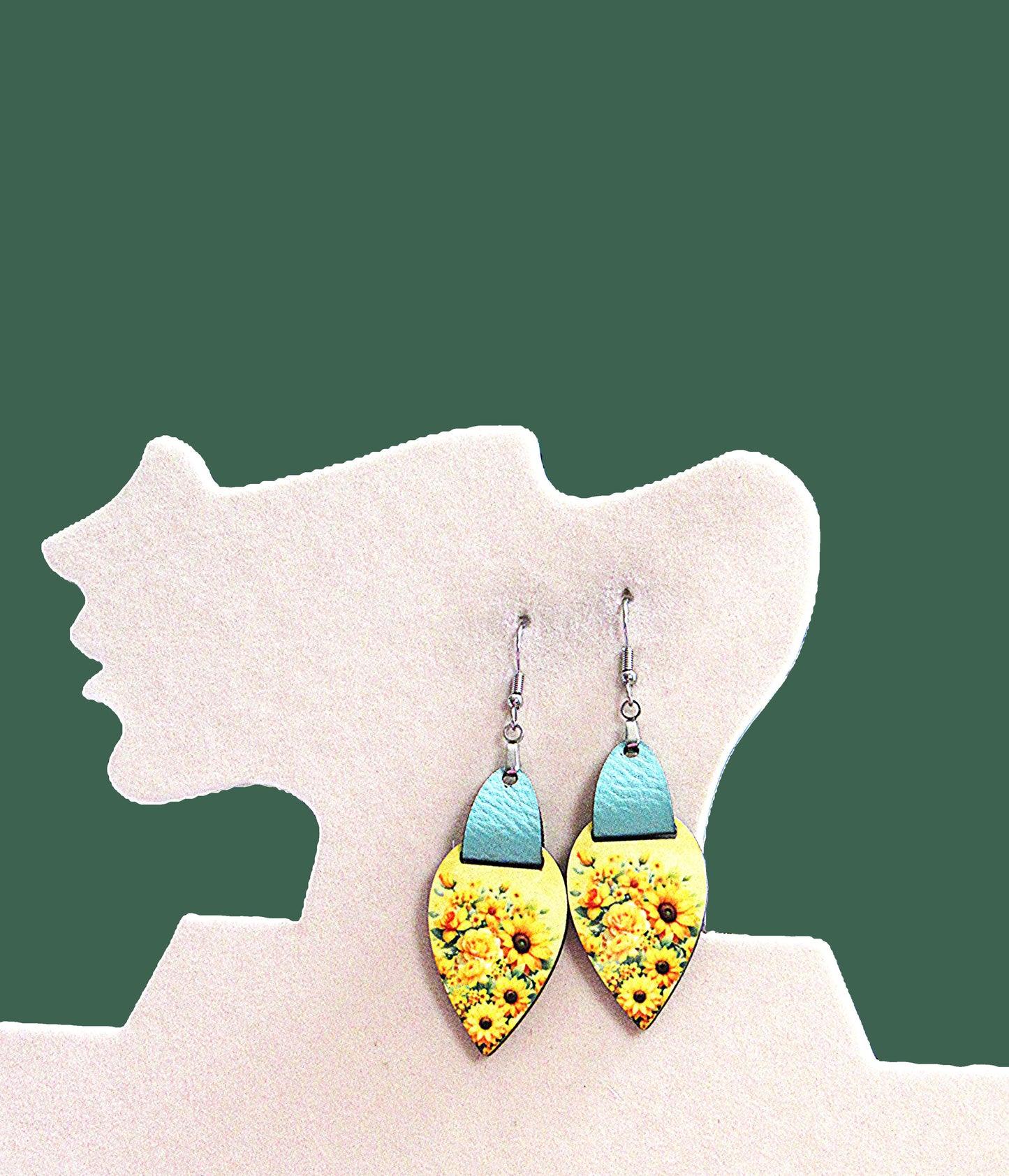 Reverse Teardrop Shaped Sublimated Earrings