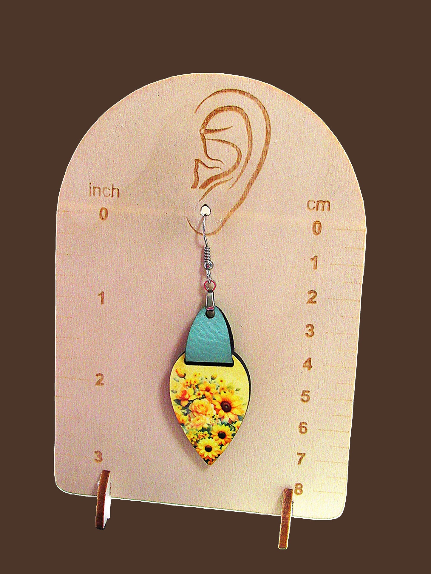 Reverse Teardrop Shaped Sublimated Earrings