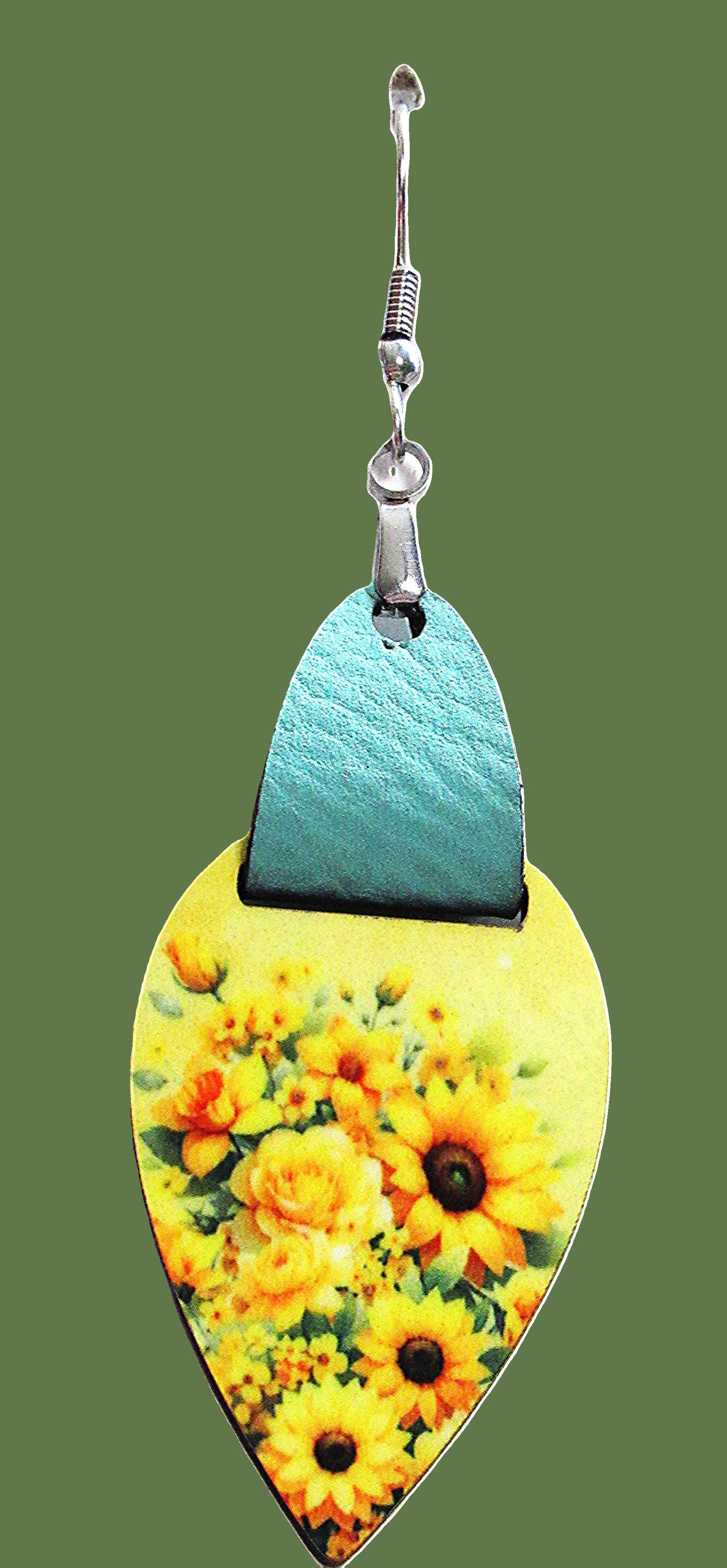 Reverse Teardrop Shaped Sublimated Earrings