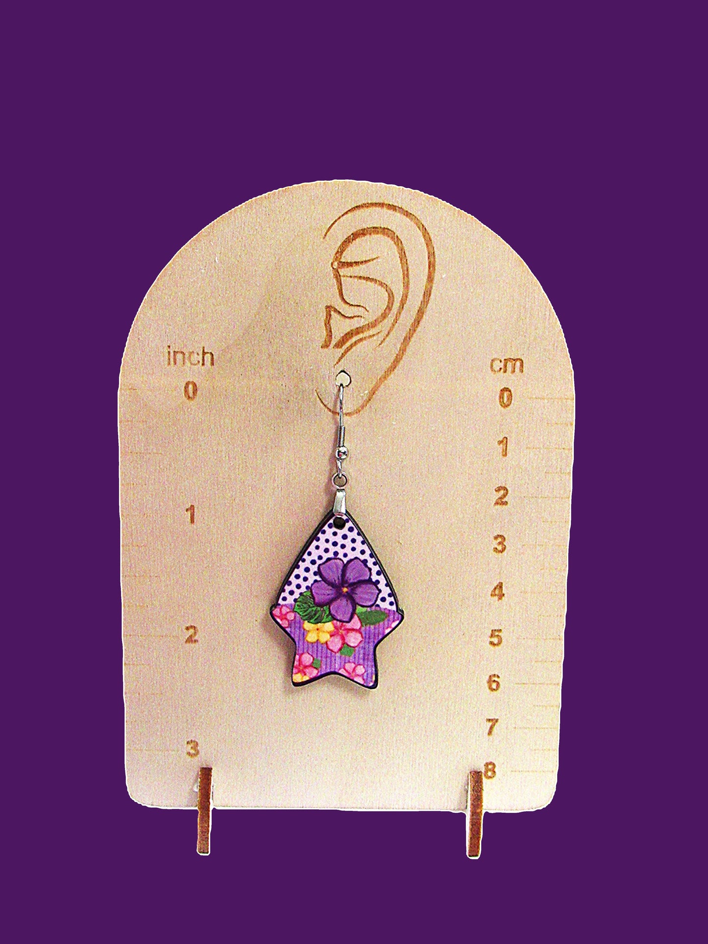Teardrop Star Shaped Sublimated Earrings