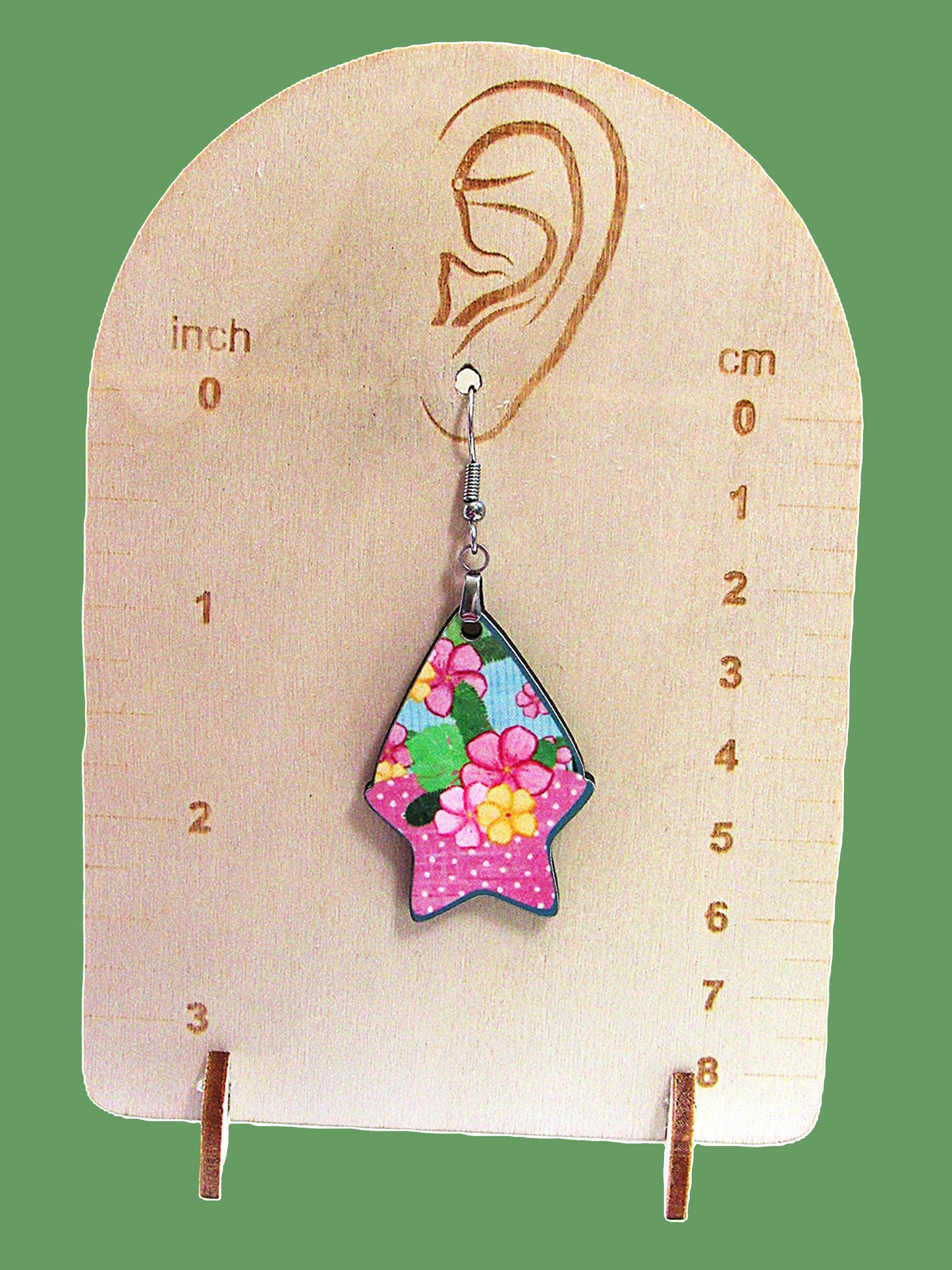 Teardrop Star Shaped Sublimated  Earrings
