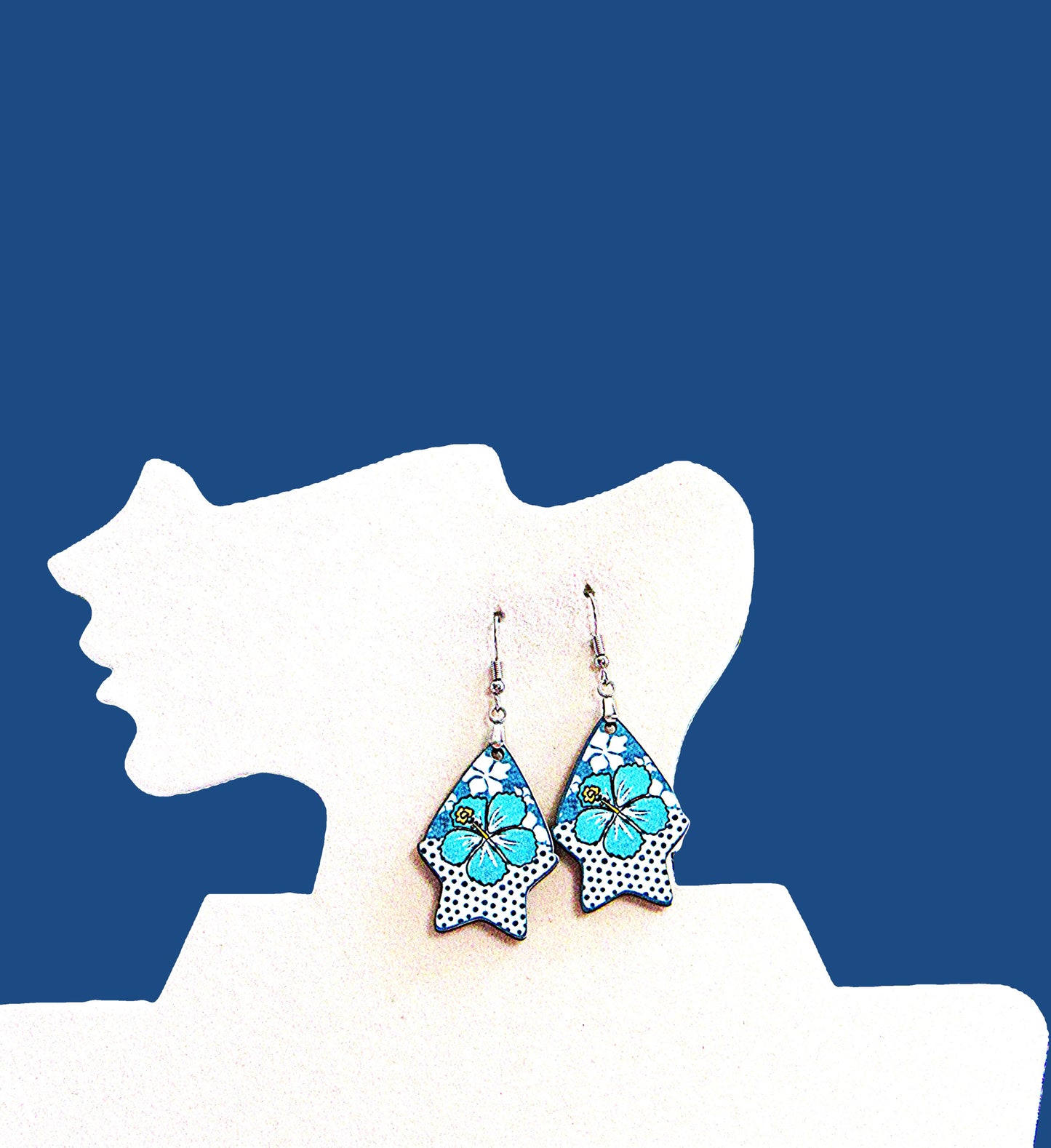 Teardrop Star Shaped Sublimated Earrings