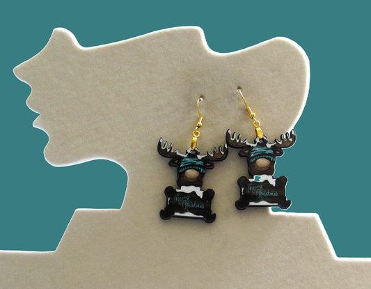 Moose Shaped Sublimated Earrings