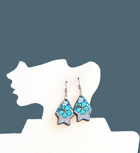 Teardrop Star Shaped Sublimated Earrings