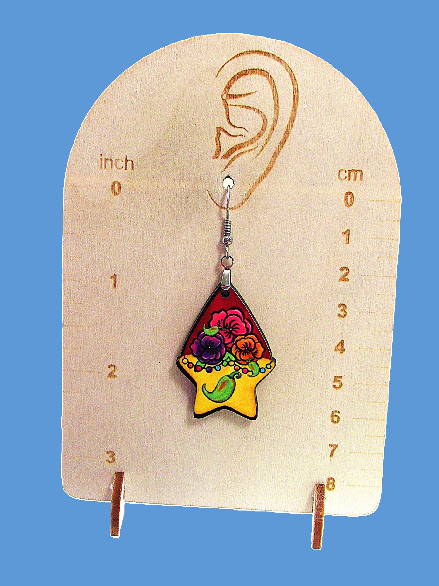 Teardrop Star Shaped Sublimated Earrings