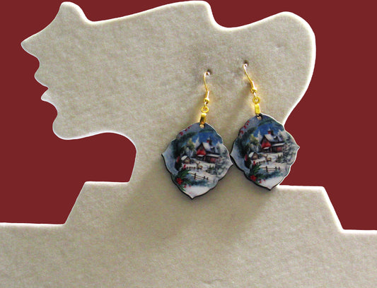 Fancy Diamond Shaped Sublimated Earring