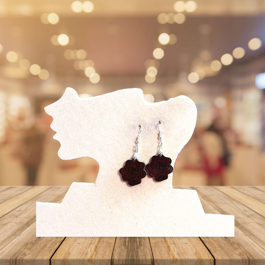 Rose Shaped Sublimated Earrings MDF 1 inch