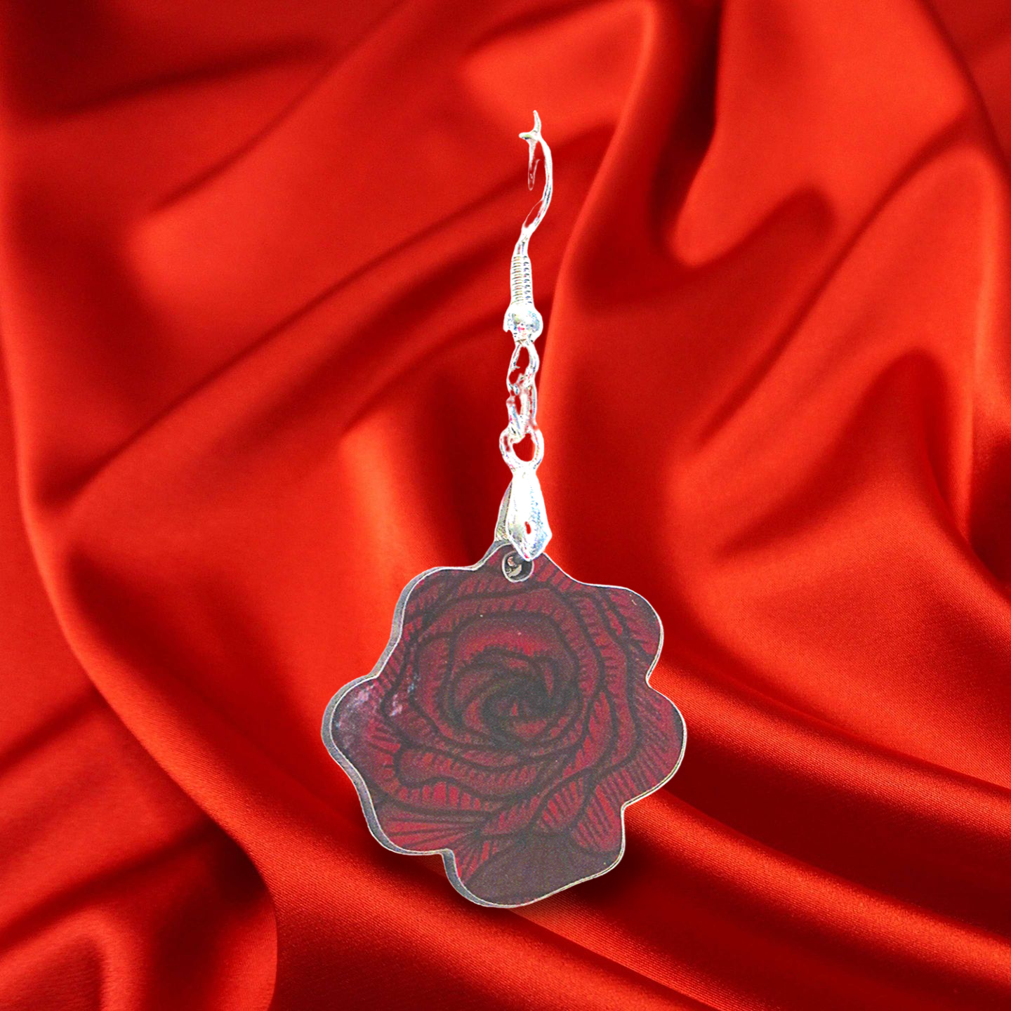 Rose Shaped Sublimated Earrings MDF 1 inch