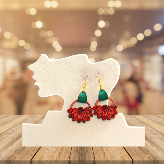 Round Sunflower Shaped Sublimated Earrings