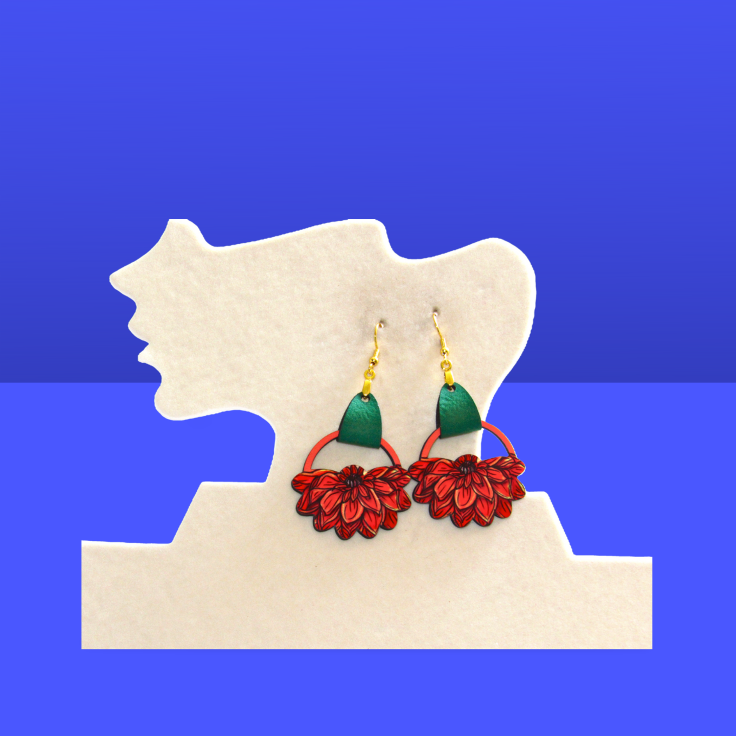 Round Sunflower Shaped Sublimated Earrings