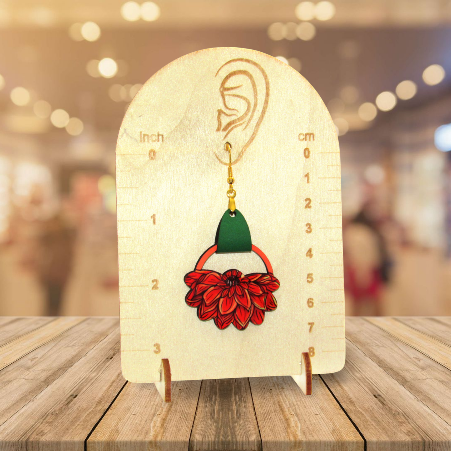 Round Sunflower Shaped Sublimated Earrings