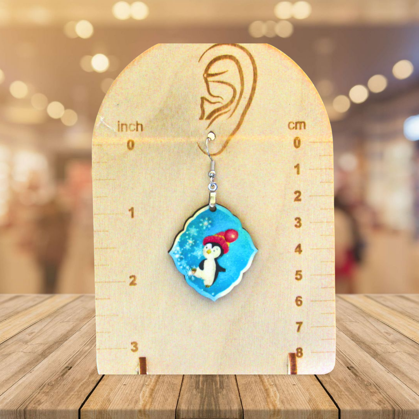 Fancy Diamond Shaped Sublimated Earring