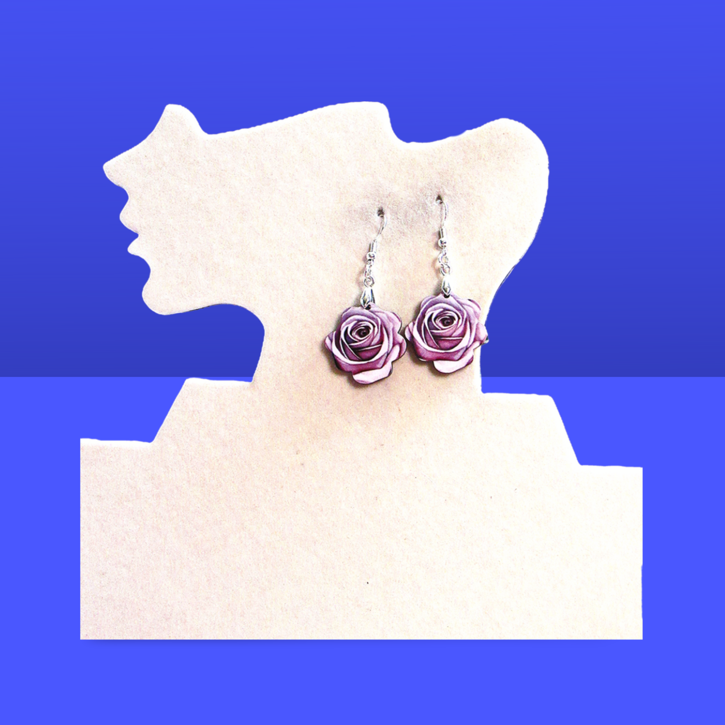 Rose Shaped Sublimated Earrings MDF 1 inch