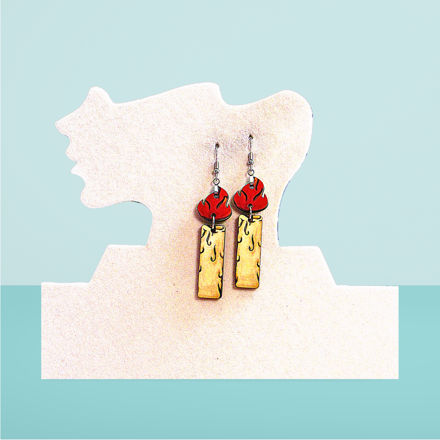 Candle Shaped Sublimated Earrings