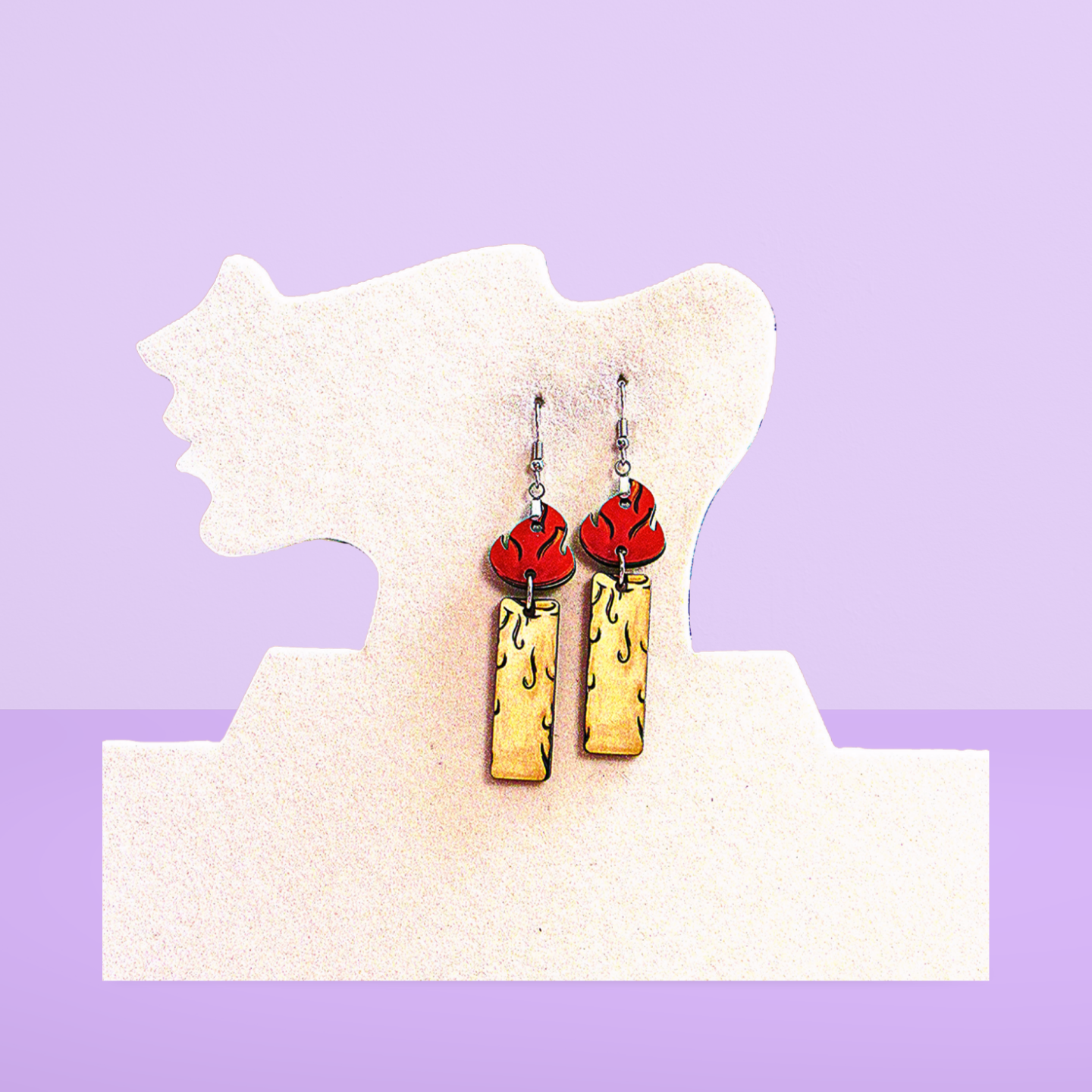 Candle Shaped Sublimated Earrings