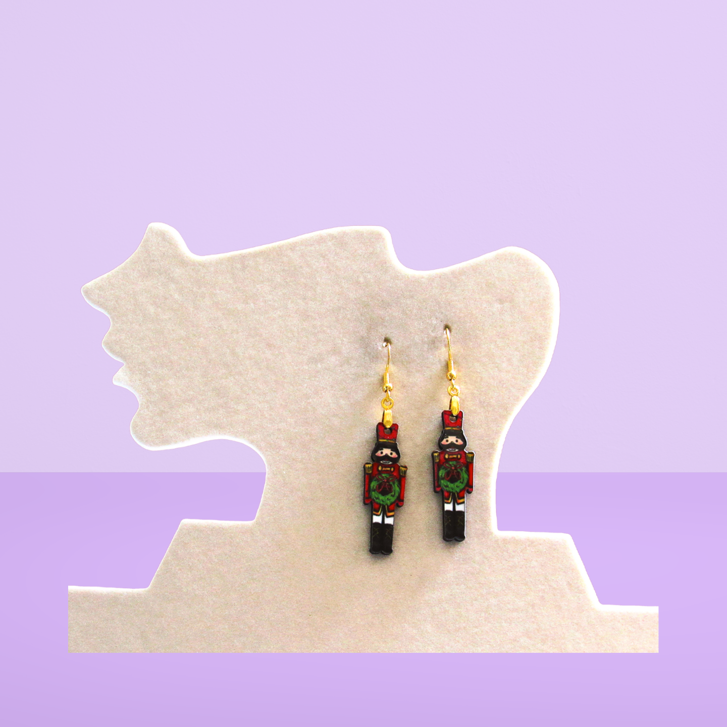 Nutcracker Shaped Sublimated Earrings