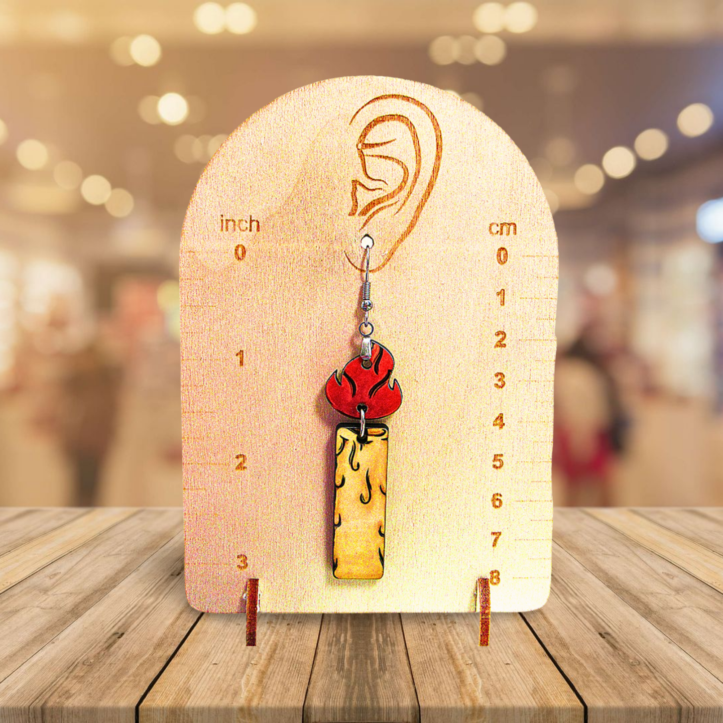 Candle Shaped Sublimated Earrings