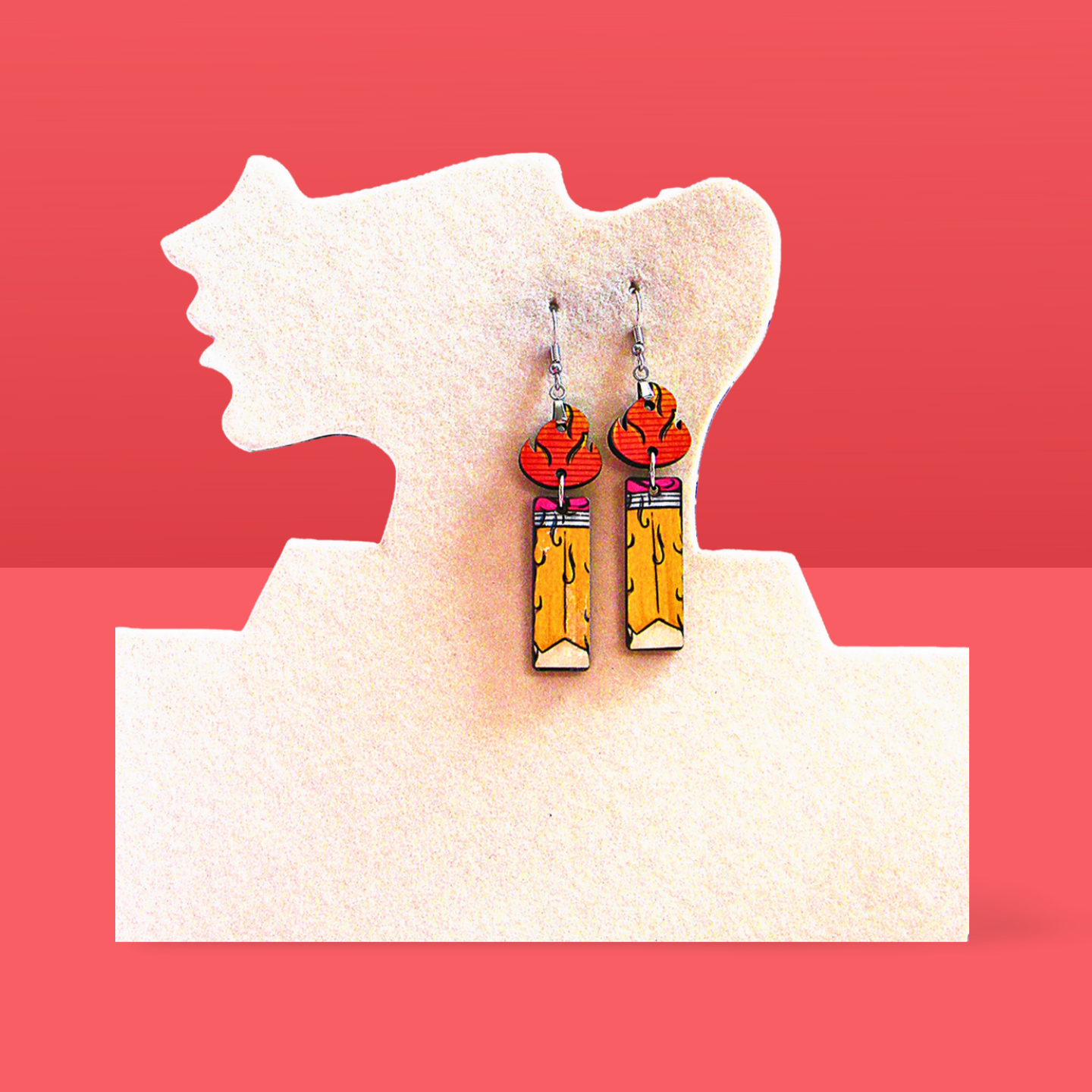 Candle Shaped Sublimated Earrings