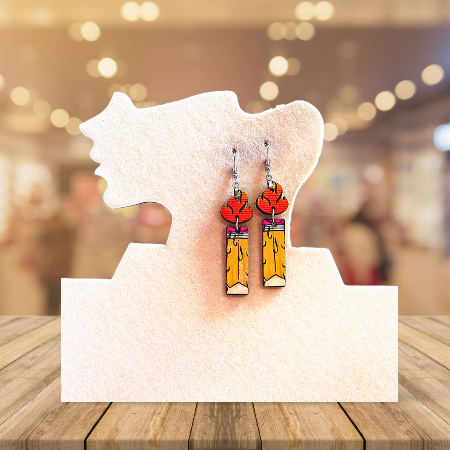 Candle Shaped Sublimated Earrings